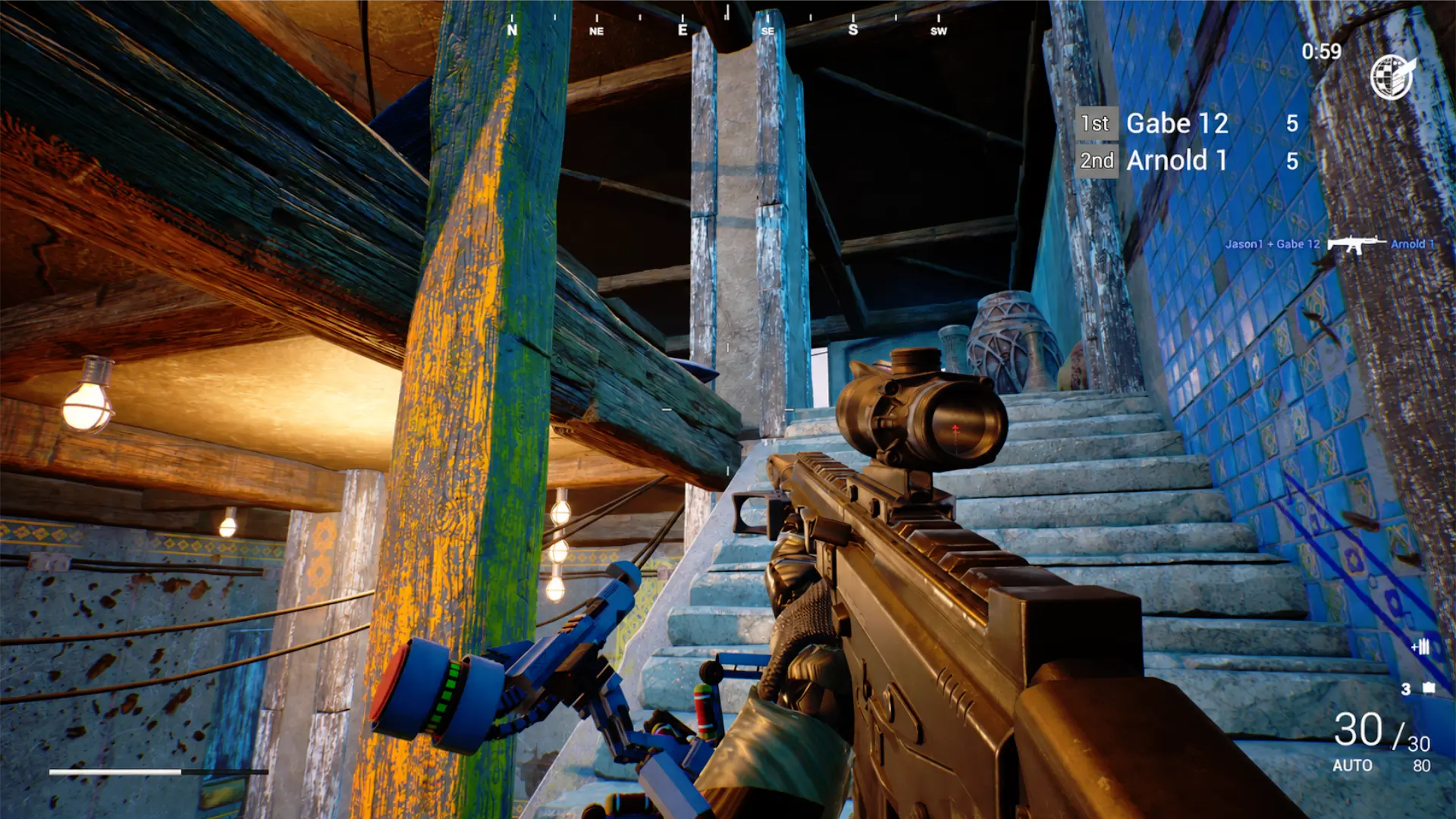 CLOSE-QUARTERS COMBAT gameplay capture in TILE COMPLEX